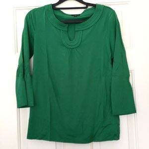 Talbots emerald green 3/4 sleeve top size M